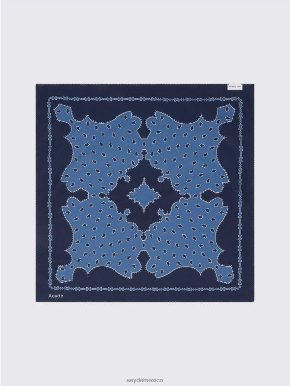 Aeyde algodón azul marino/gris pizarra dakota accesorio 4L04V301