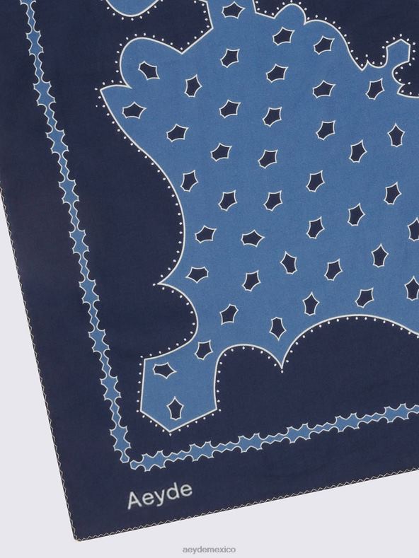 Aeyde algodón azul marino/gris pizarra dakota accesorio 4L04V301