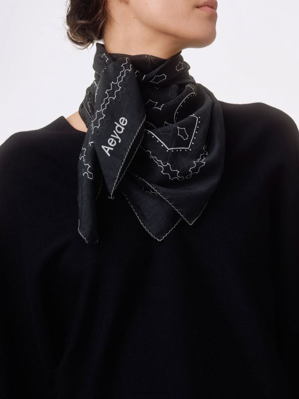 Aeyde algodón/seda negro Dallas accesorio 4L04V303