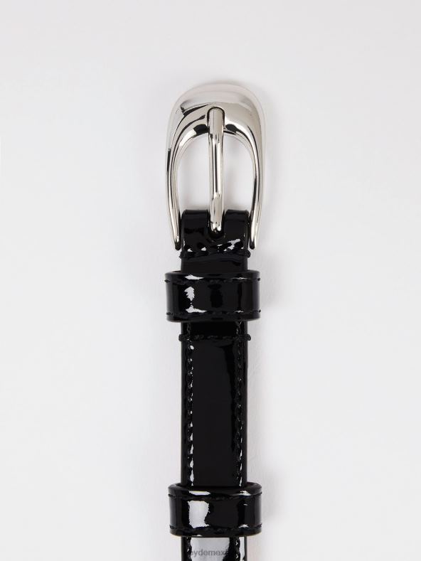 Aeyde charol negro/plata eleanor accesorio 4L04V297