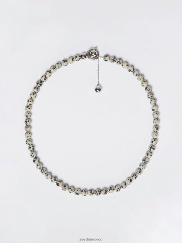 Aeyde latón chapado en paladio/diaspro dalmata saylor accesorio 4L04V128