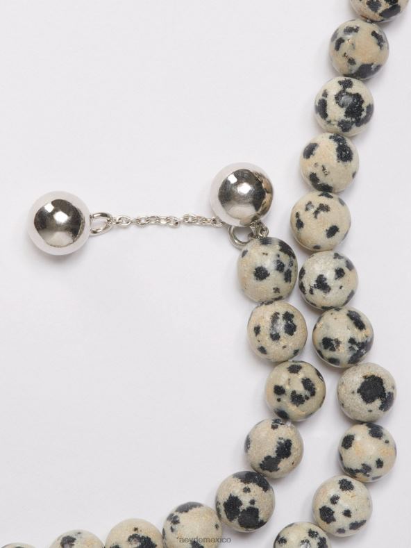 Aeyde latón chapado en paladio/diaspro dalmata saylor accesorio 4L04V128