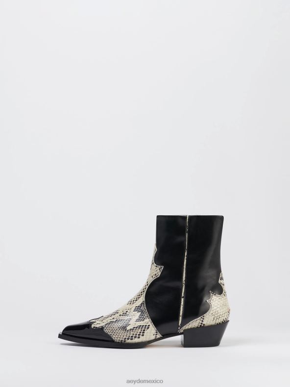 Aeyde negro/crema becerro/serpiente hester calzado 4L04V256