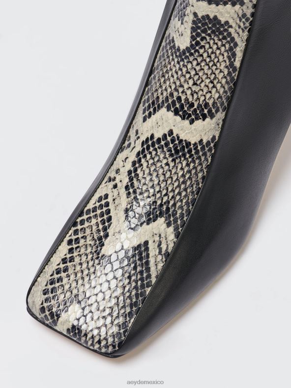 Aeyde negro/crema becerro/serpiente manu calzado 4L04V111