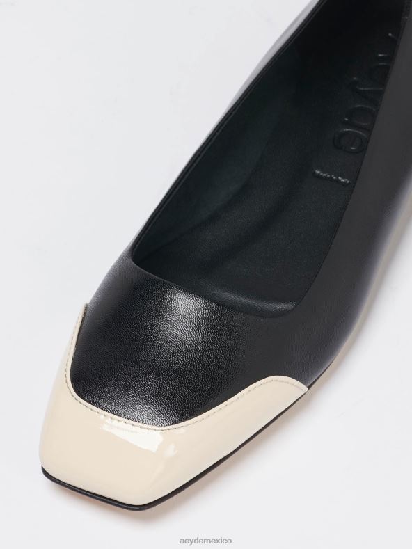 Aeyde negro/napa crema/charol iris calzado 4L04V184