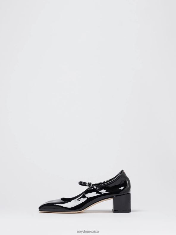 Aeyde charol negro alinear calzado 4L04V204