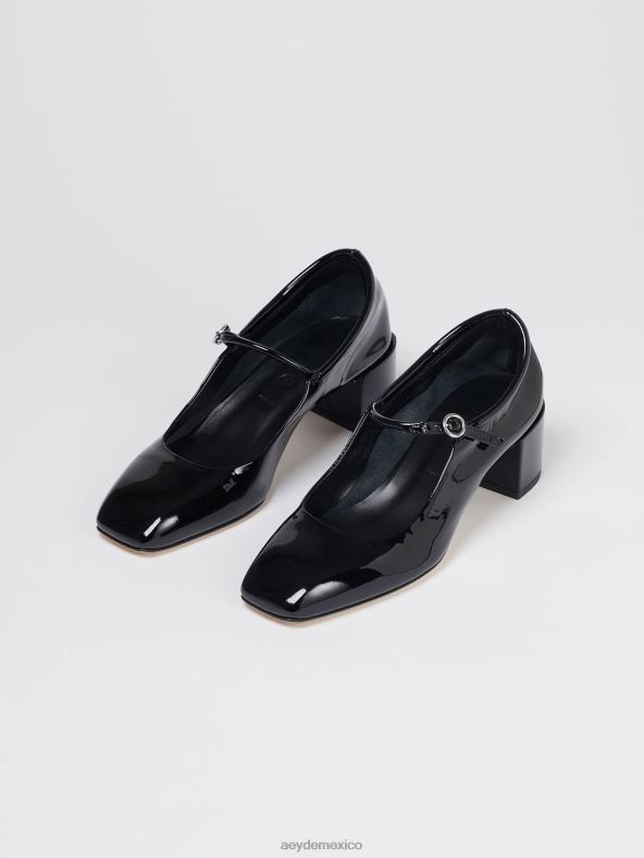 Aeyde charol negro alinear calzado 4L04V204