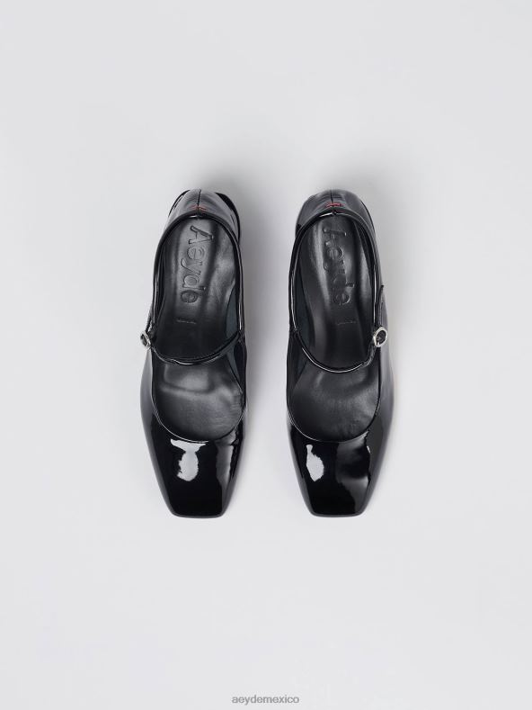 Aeyde charol negro alinear calzado 4L04V204